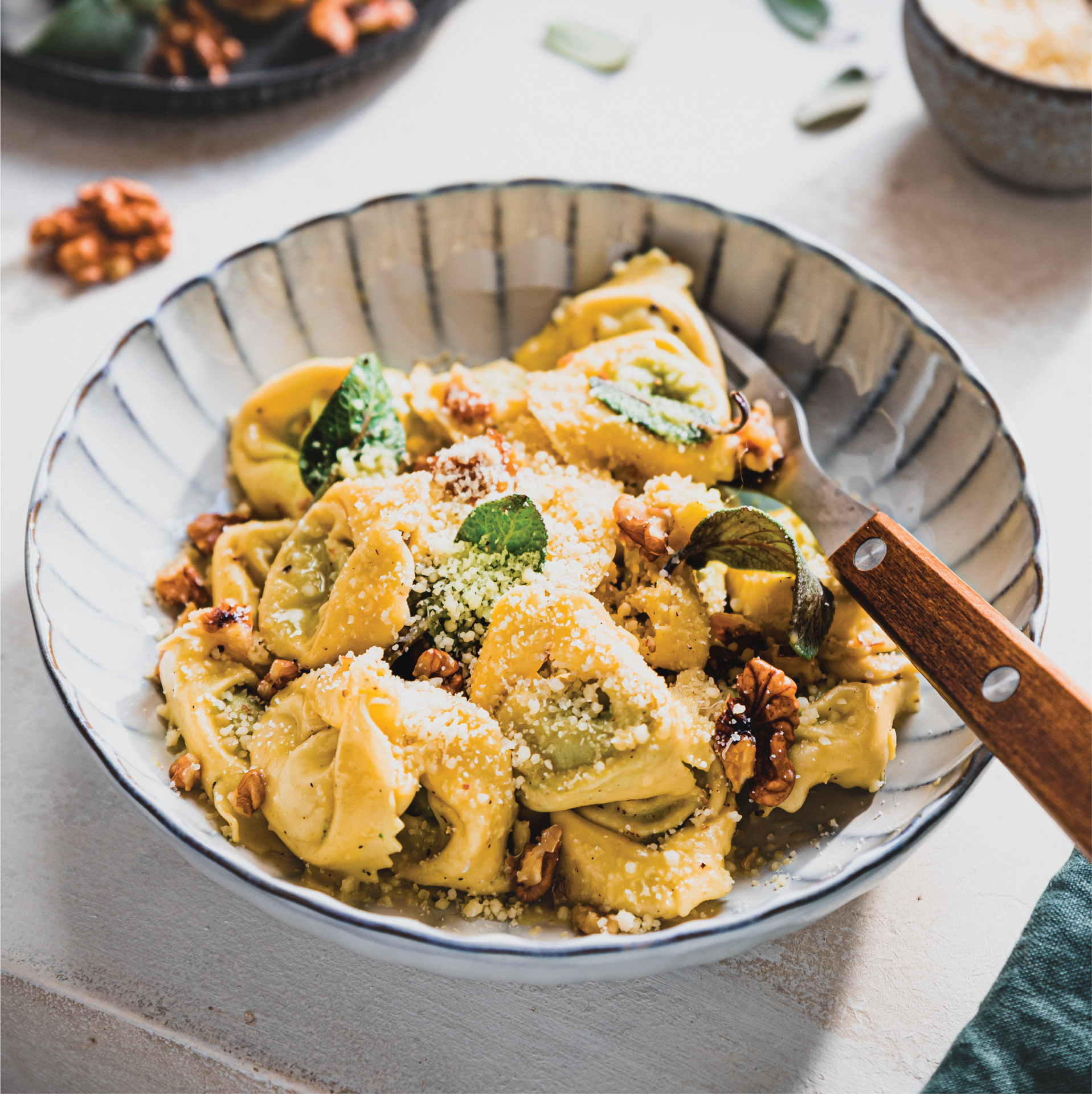 Tortellini ricotta med spenat